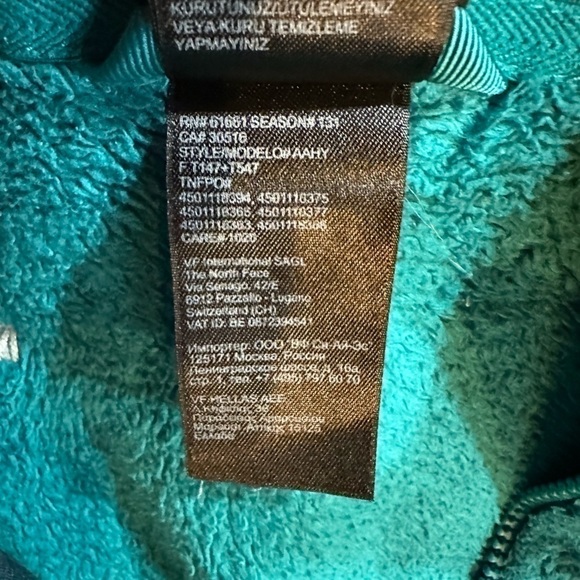 THE North Face Women’s Teal Blue Plush Fleece Osito Jacket Size Small - Picture 9 of 9